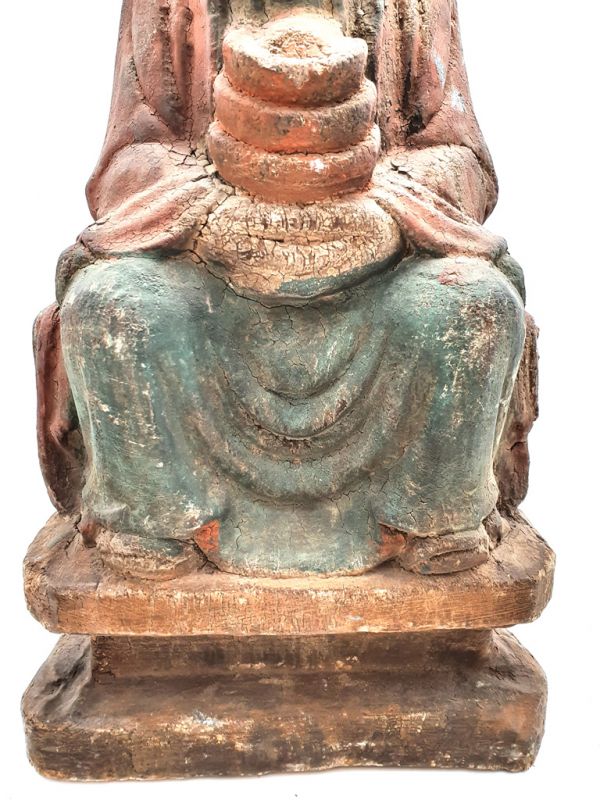 Asian wooden statue Tudi Gong 4