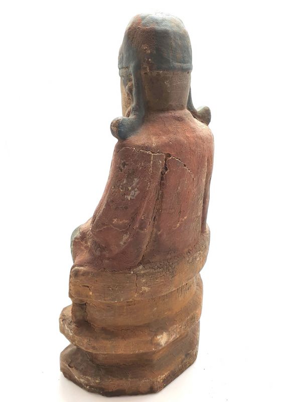 Asian wooden statue Tudi Gong 5