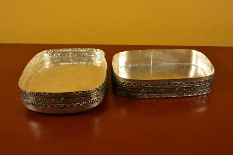Asiatische Box Metall und Porzellan Glück 5