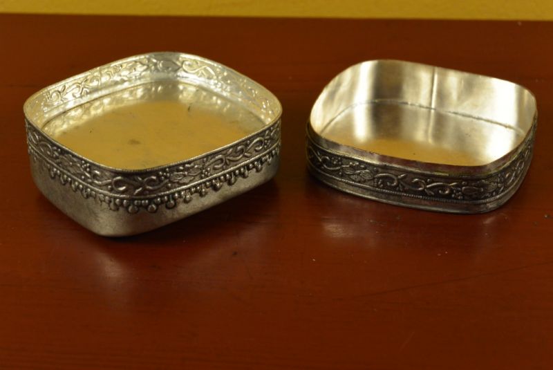 Asiatische Box Metall und Porzellan Pfingstrose 5