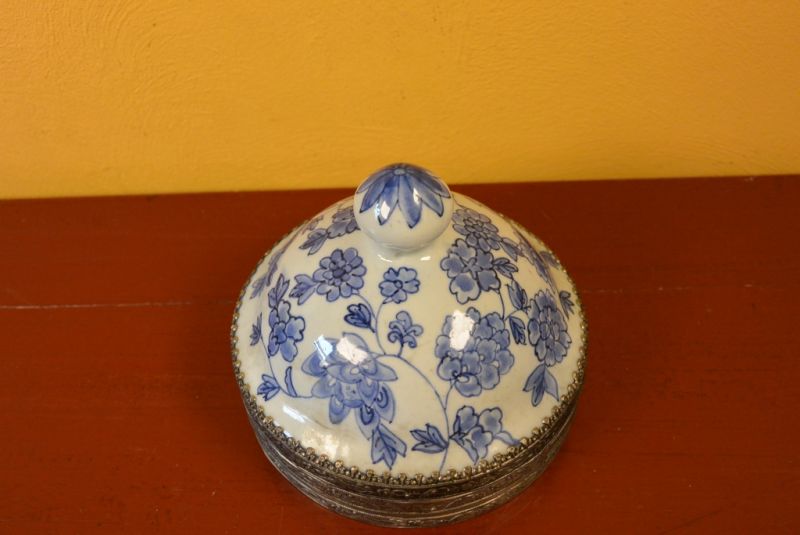 Asiatische Box Metall und Porzellan Süßigkeiten 2