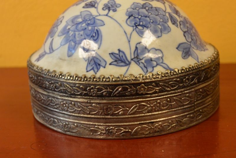 Asiatische Box Metall und Porzellan Süßigkeiten 3