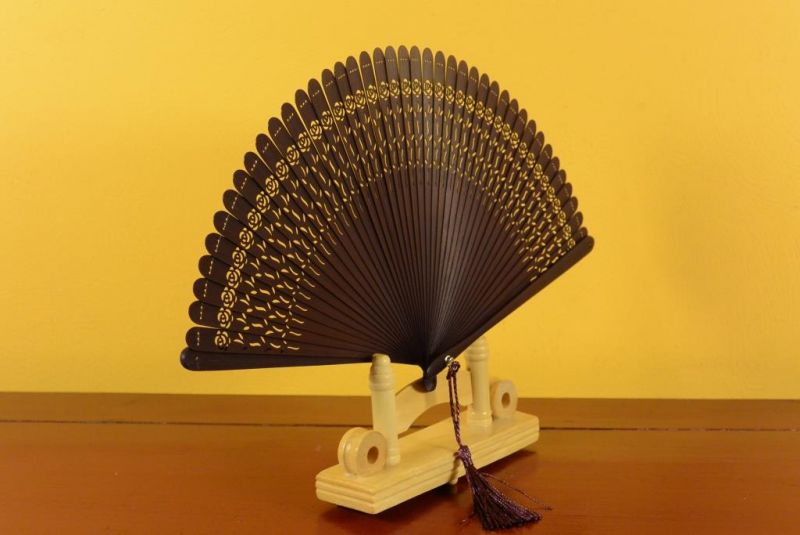 Asiatische Fächer Sandelholz - Lila 2