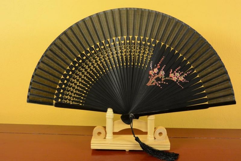 Asiatische Fächer Sandelholz - Marineblau 4