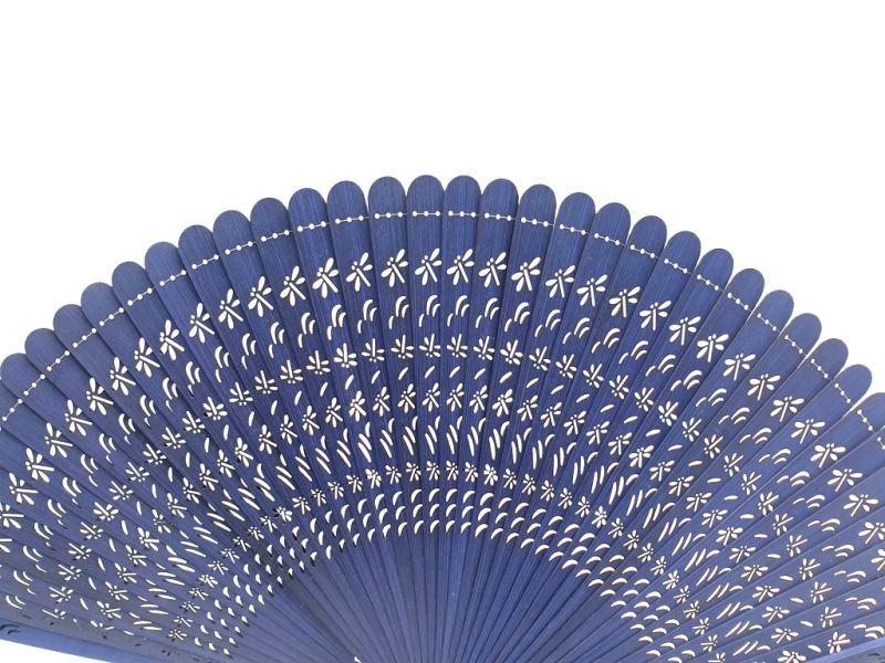 Asiatische Fächer Sandelholz - Marineblau 2