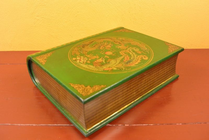 Asiatische Holzschatullen Drachen Buchform 4