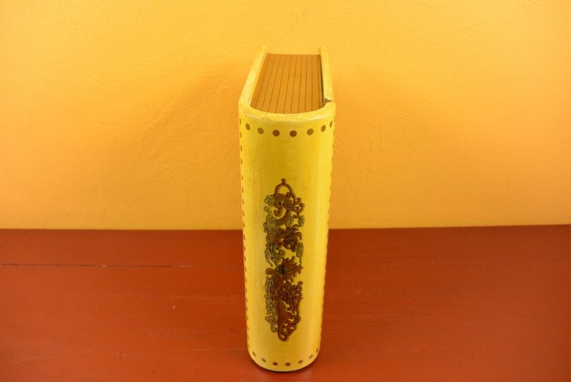 Asiatische Holzschatullen Gelb Buchform 4