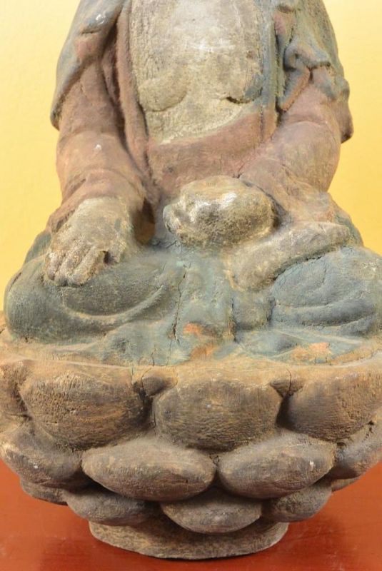 Asiatische Holzstatue Bodhisattva Akashagarbha 4