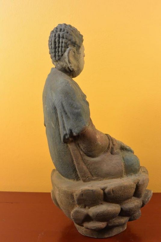 Asiatische Holzstatue Bodhisattva Akashagarbha 5