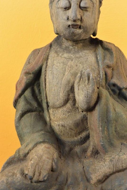 Asiatische Holzstatue Bodhisattva Akashagarbha 3