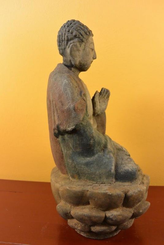 Asiatische Holzstatue Bodhisattva Akashagarbha 4