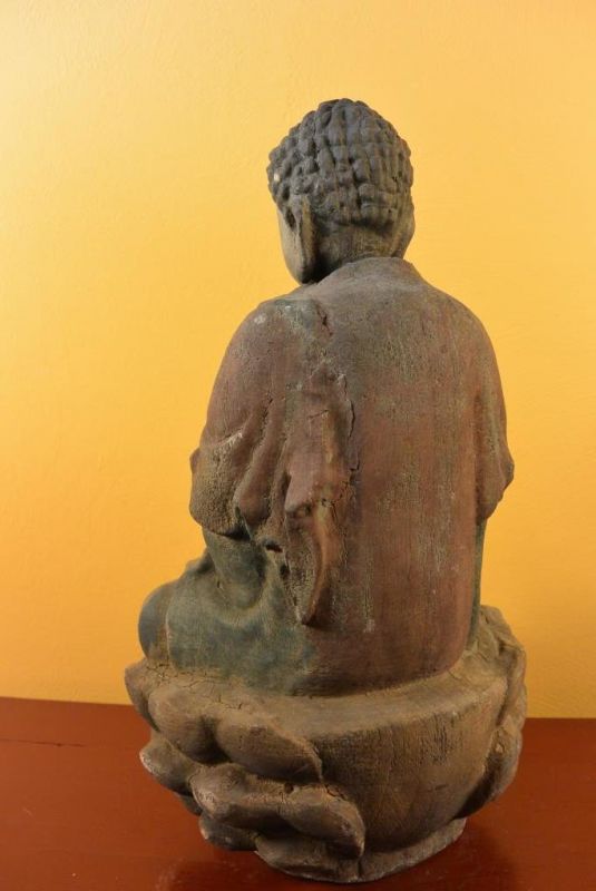 Asiatische Holzstatue Bodhisattva Akashagarbha 5