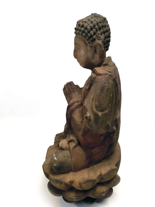 Asiatische Holzstatue Buddha 45 cm 3