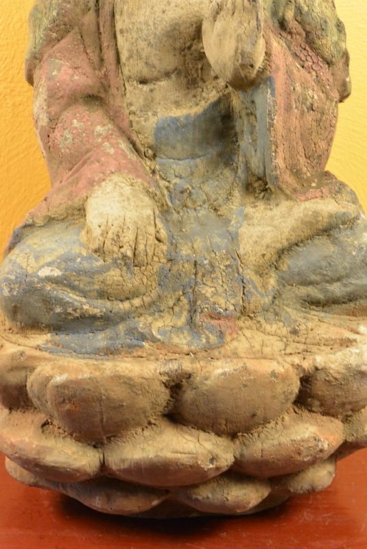 Asiatische Holzstatue Buddha Manjushri 3