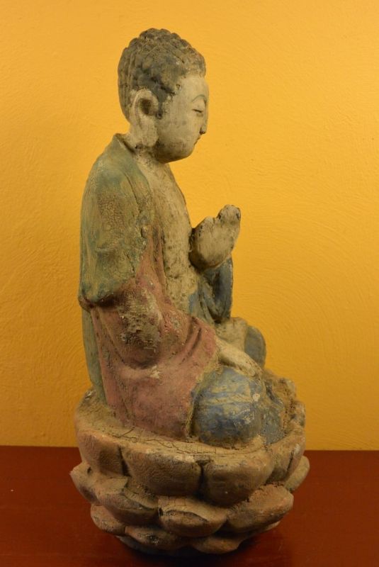Asiatische Holzstatue Buddha Manjushri 4
