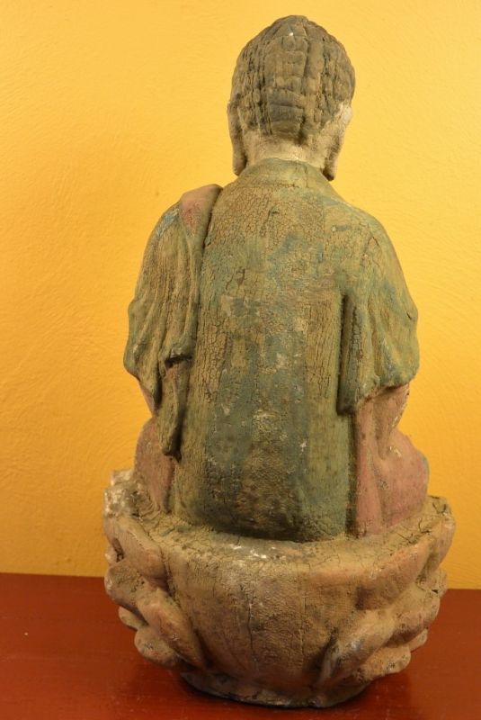 Asiatische Holzstatue Buddha Manjushri 5