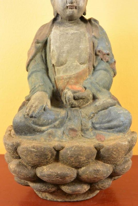 Asiatische Holzstatue - Buddha Manjushri 3