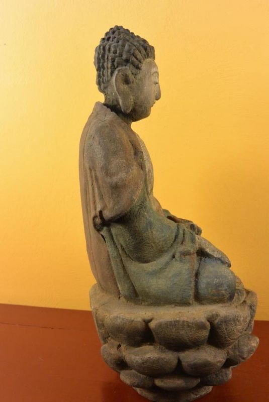 Asiatische Holzstatue - Buddha Manjushri 4