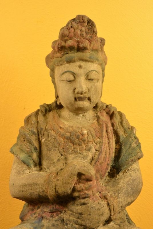 Asiatische Holzstatue Göttin Guanyin 2