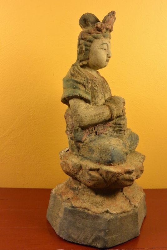 Asiatische Holzstatue Göttin Guanyin 4