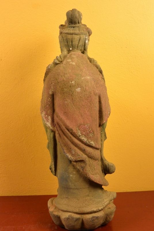 Asiatische Holzstatue Göttin Guanyin Steh 5