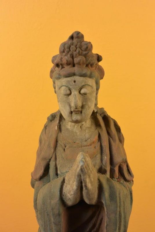 Asiatische Holzstatue - Göttin Guanyin Steh 2