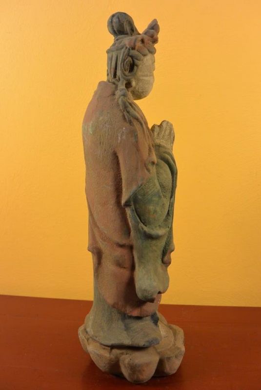 Asiatische Holzstatue - Göttin Guanyin Steh 3