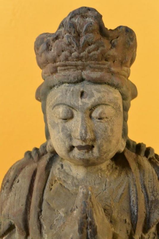 Asiatische Holzstatue Stehen Göttin 2