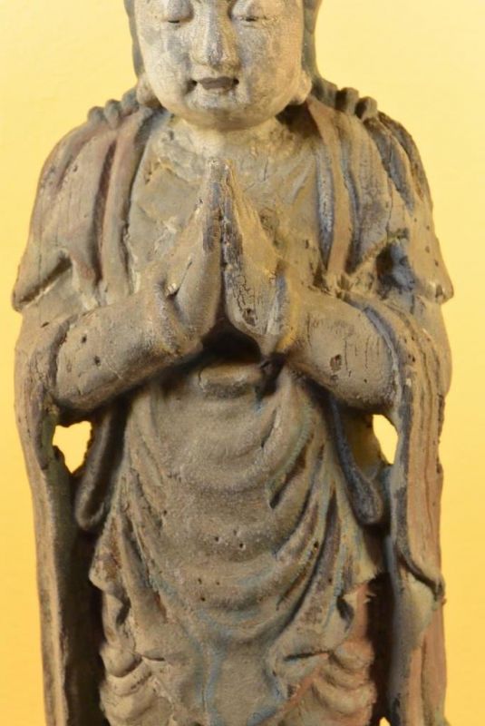 Asiatische Holzstatue Stehen Göttin 3