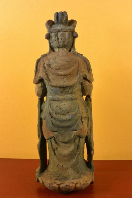 Asiatische Holzstatue Stehen Göttin 5