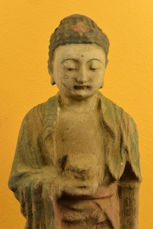Asiatische Holzstatue Stehender Buddha 2