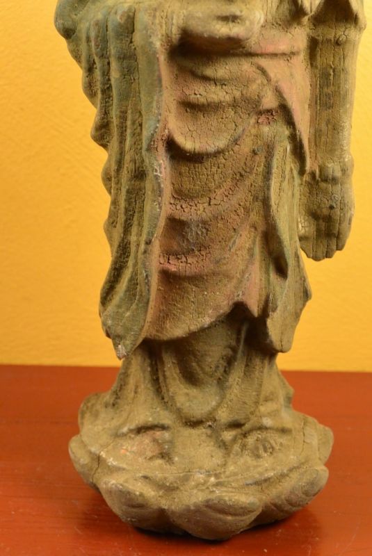 Asiatische Holzstatue Stehender Buddha 3