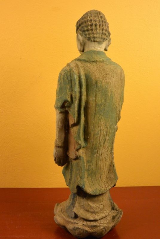 Asiatische Holzstatue Stehender Buddha 5