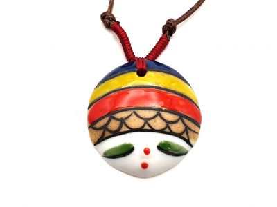 Asiatische Keramikköpfe Sammlung - Halskette - Kambodscha