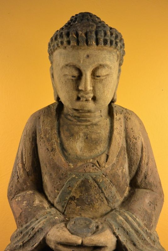 asiatischen Buddha Holz Statue 2