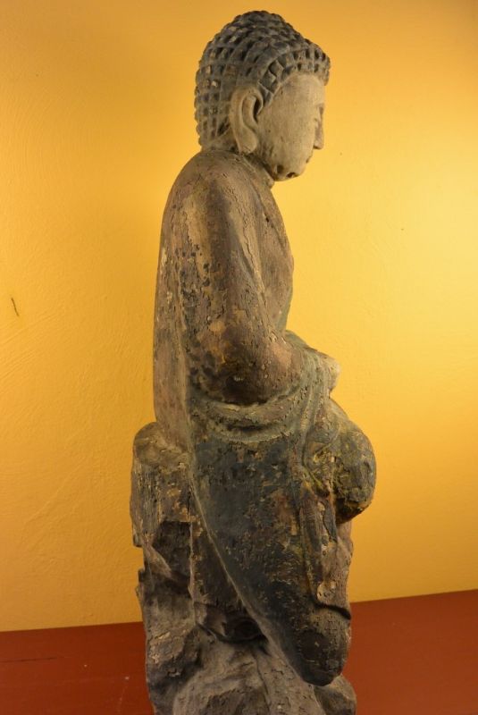 asiatischen Buddha Holz Statue 4
