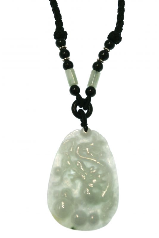 Astrologie Jade Anhänger - Drache - Hellgrün Transparent 2