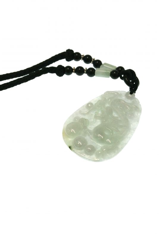 Astrologie Jade Anhänger - Drache - Hellgrün Transparent 3