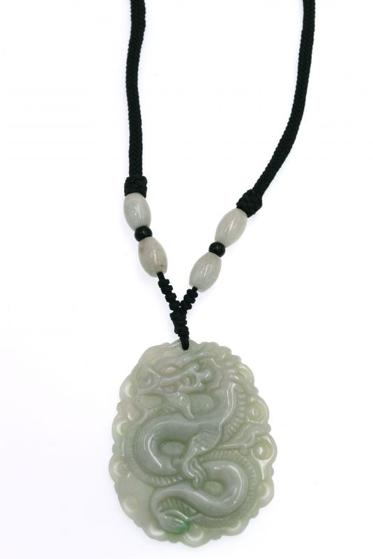 Astrologie Jade Anhänger - Drache - Hellgrün Transparent 2