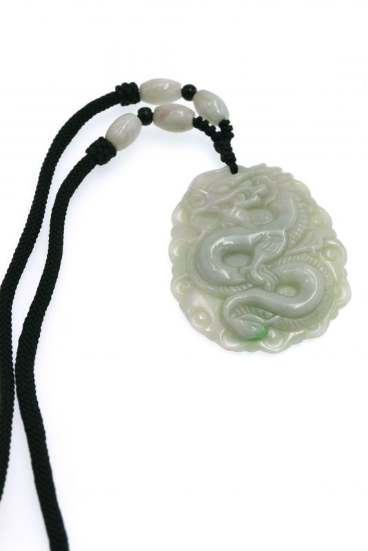 Astrologie Jade Anhänger - Drache - Hellgrün Transparent 3