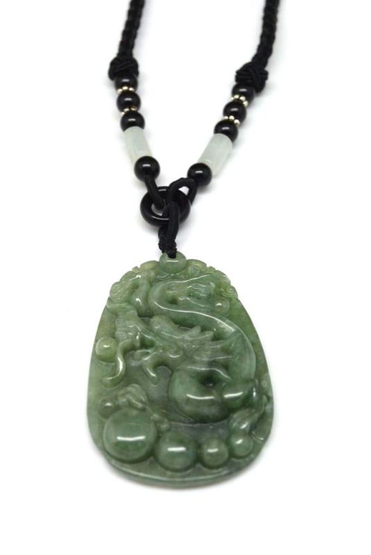 Astrologie Jade Anhänger - Drache - Kaiser grün 2