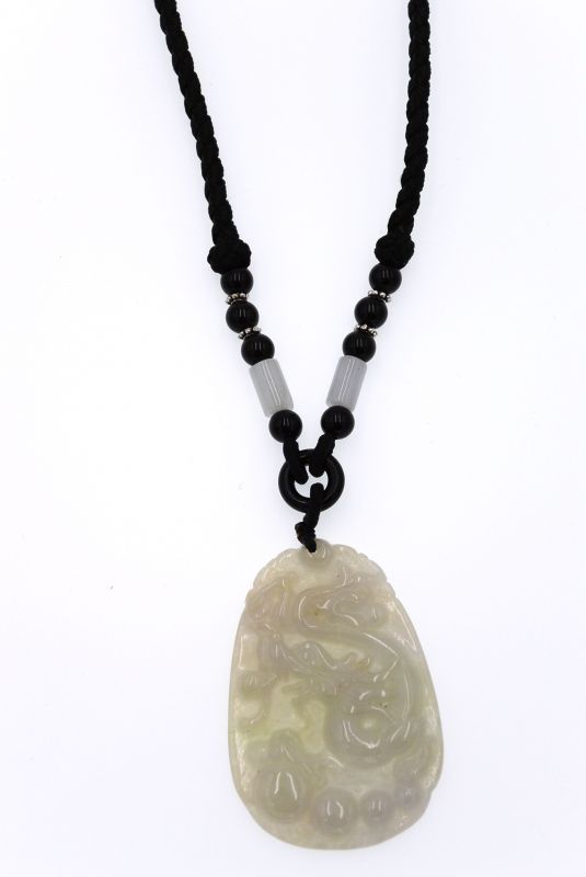 Astrologie Jade Anhänger - Drache - Weiß Transparent 2