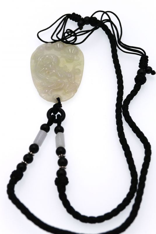 Astrologie Jade Anhänger - Drache - Weiß Transparent 4