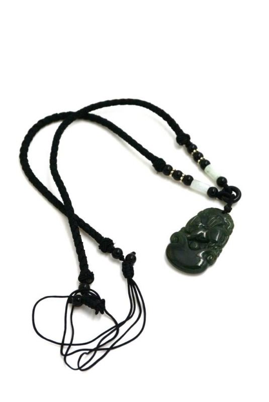 Astrologie Jade Anhänger Dunkelgrün / Durchscheinend - Hase 3