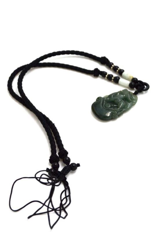 Astrologie Jade Anhänger Dunkelgrün / Durchscheinend - Schaf 3