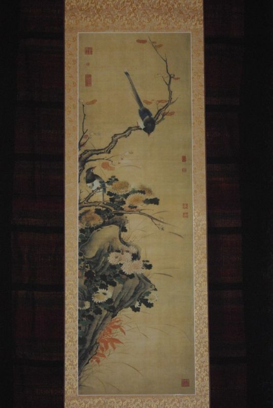Aves Pintura China sobre seda 1