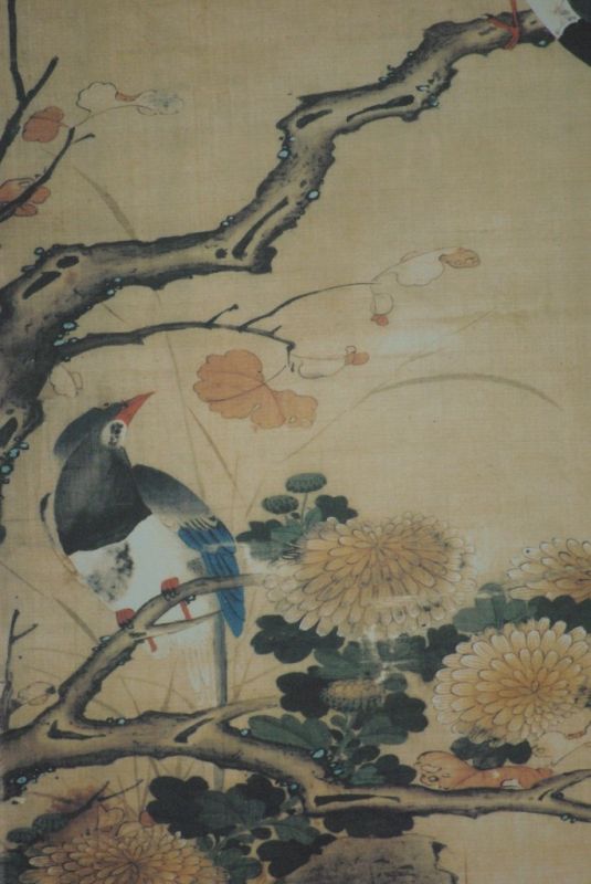 Aves Pintura China sobre seda 5