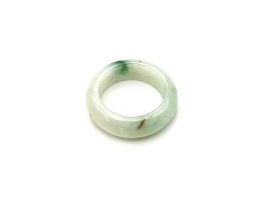 Bague en Jade - Vert Translucide tacheté - Taille: 52