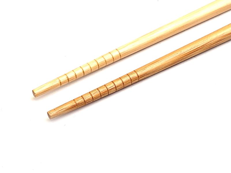 Cliquez sur la vignette pour agrandir et survolez la photo pour zoomer Baguettes Japonaises en Bambou Maneki-neko Bleu et Rose - Paire Graphique - 23 cm 4