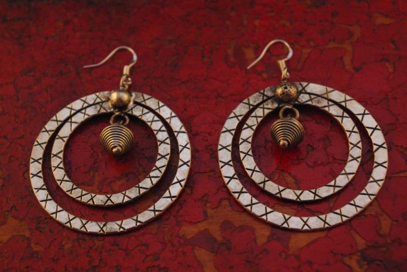 Bell necklace with lige circle Earrings from Miao minority 2